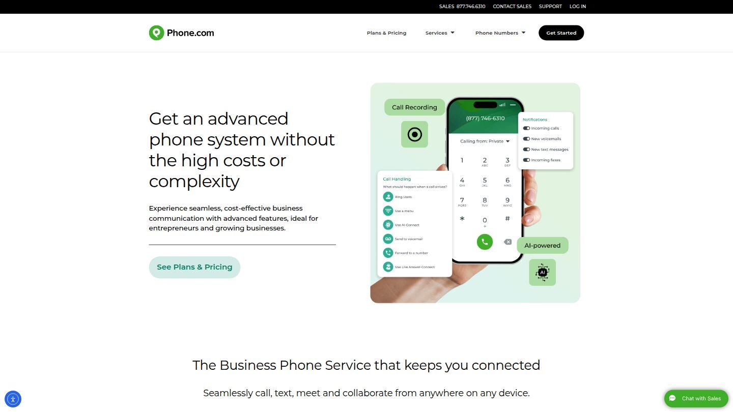 Phone.com Business Phone System Interface